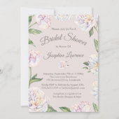 牡丹フローラマウヴブライダルシャワー招待状 招待状 (正面)