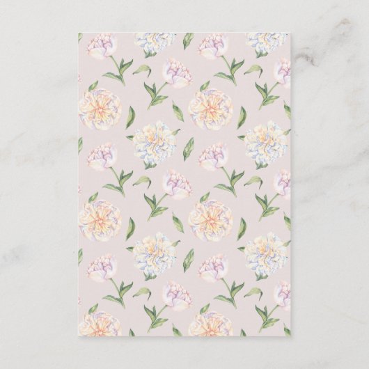 牡丹フローラマウヴ結婚の願い井戸カード エンクロージャーカード (裏面)