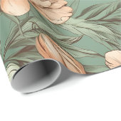 牡丹フローララッピング紙ブライダルベビーシャワー ラッピングペーパー (ロールコーナー)