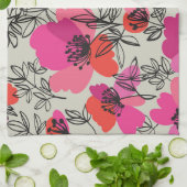 牡丹フローラヴィンテージシームレスパターン。 キッチンタオル (折り畳み)