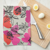 牡丹フローラヴィンテージシームレスパターン。 キッチンタオル (四つ折り)