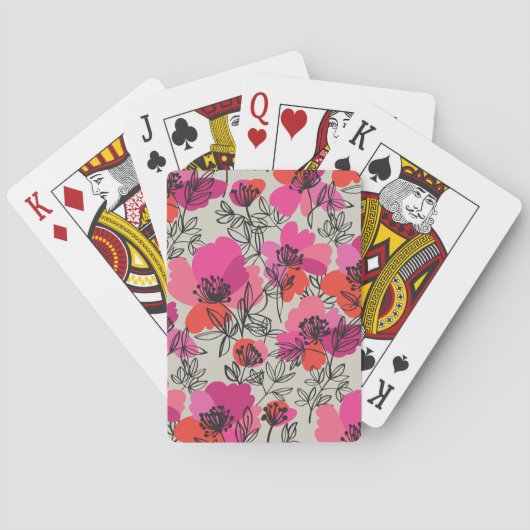 牡丹フローラヴィンテージシームレスパターン。 トランプ (裏面)