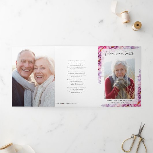 牡丹フローラ写真記念カード 三つ折り案内状 (外部)