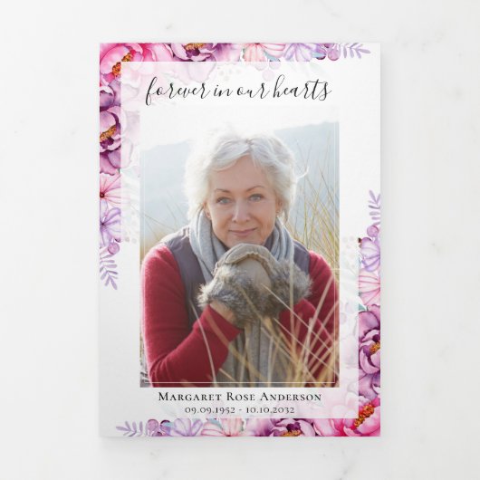 牡丹フローラ写真記念カード 三つ折り案内状 (カバー)