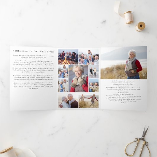 牡丹フローラ写真記念カード 三つ折り案内状 (内部)