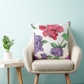 牡丹フローラ孤立インクアートワークピンク、紫 クッション (椅子)