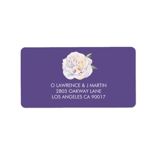 牡丹フローラ水彩バイオレットパープル ラベル (正面)