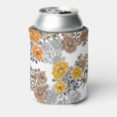 牡丹フローラ水彩白い背景 缶クーラー (缶裏面)