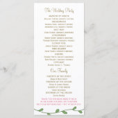 牡丹フローラ注文サービス/結婚式 プログラムカード プログラム (裏面)