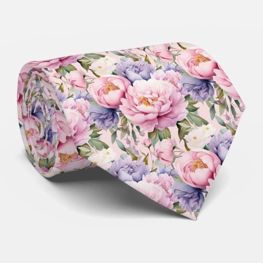 牡丹フローラ牡丹花 ネクタイ (ロール)