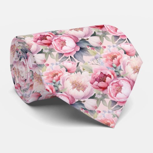牡丹フローラ牡丹花 ネクタイ (ロール)