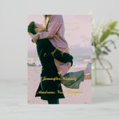 牡丹フローラ結婚写真フォイル招待状 箔招待状 (立ち正面)