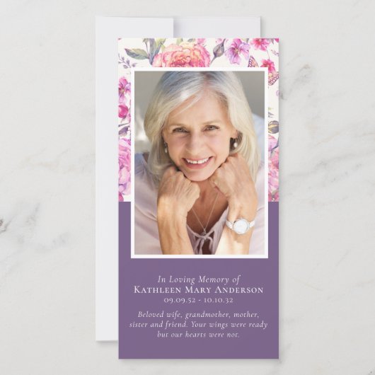 牡丹フローラ記念祈りの言葉しおり (正面)