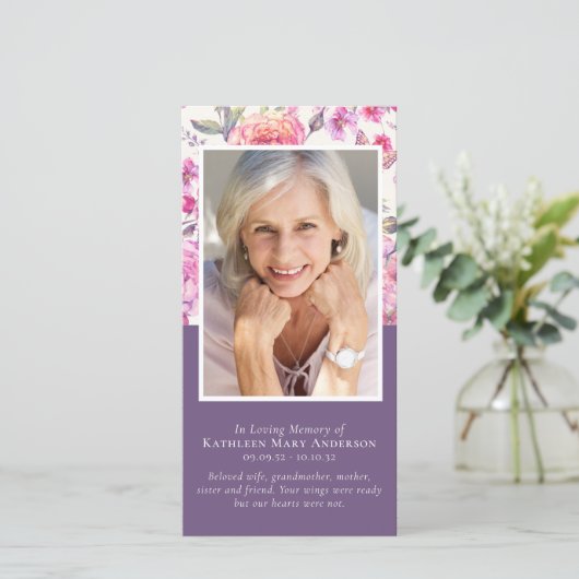 牡丹フローラ記念祈りの言葉しおり (スタンド正面)