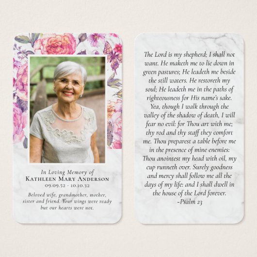 牡丹フローラ記念祈りの言葉カード (正面&裏面)