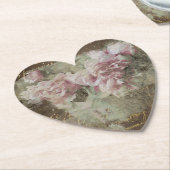**牡丹フローラAR23ハート愛ヴィンテージビクトリアン ペーパーコースター (アングル)
