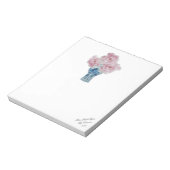 牡丹ブルーとホワイトジンジャー瓶メモ帳 ノートパッド (回転)