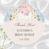 牡丹ブルーアジサイブライダルシャワーサンキューユナイテッド ラウンドシール