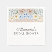 牡丹ブルーアジサイブライダルシャワー紙ナプキン スタンダードカクテルナプキン (正面)