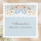 牡丹ブルーアジサイブライダルシャワー紙ナプキン スタンダードカクテルナプキン