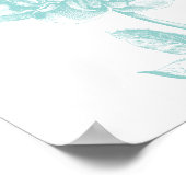 牡丹ブルーグリーン ポスター (角)