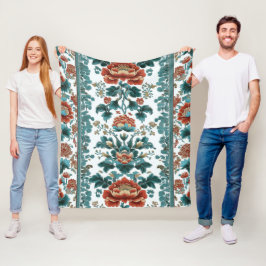 牡丹ブロケード フリースブランケット