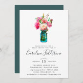 牡丹ブーケブライダルシャワー招待 招待状 (正面/裏面)