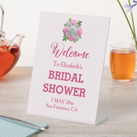 牡丹ブーケブライダルシャワー 台座サイン (インサイチュ)