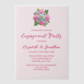 牡丹ブーケ婚約パーティ ベラム紙招待状 (正面)