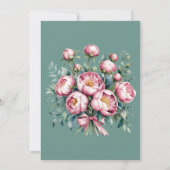 牡丹ブーケ水色のリハーサルディナー 招待状 (裏面)