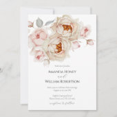 牡丹ブーケ結婚式招待状 招待状 (正面)