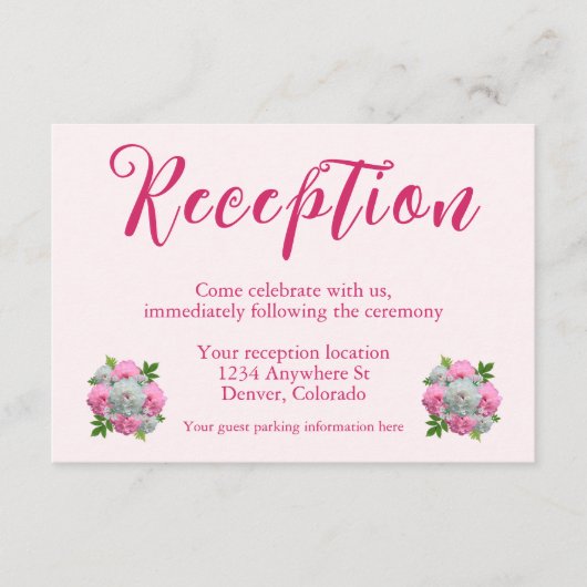 牡丹ブーケ結婚披露宴 エンクロージャーカード (正面)