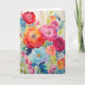 牡丹ブーケ開花抽象芸術アート シーズンカード (正面)