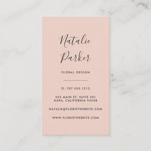 牡丹ブーケ 名刺 (裏面)