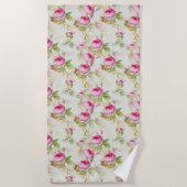 牡丹プレイタイムサマーおもしろい ビーチタオル (正面)