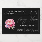 牡丹ミニマルエレガントろうそく瓶ラベル フードラベル (シングルラベル)