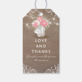 牡丹メイスン素朴ジャー結婚ラップ ギフトタグ