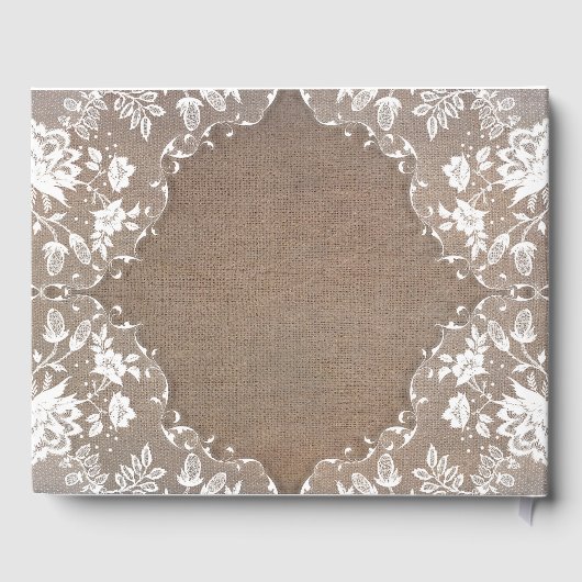 牡丹メイソンジャール素朴バーラップレース結婚ズ ゲストブック (裏面)