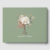 牡丹モダンと紫陽花オリーブグリーン結婚ズ ゲストブック (裏面)