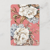 牡丹モダンと紫陽花コーラルピンク結婚ズ エンクロージャーカード (裏面)