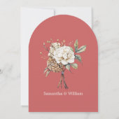 牡丹モダンと紫陽花コーラルピンク結婚ズ 招待状 (裏面)