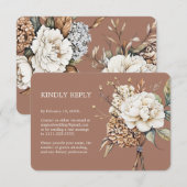 牡丹モダンと紫陽花モチャムース結婚ズ 出欠カード (正面/裏面)