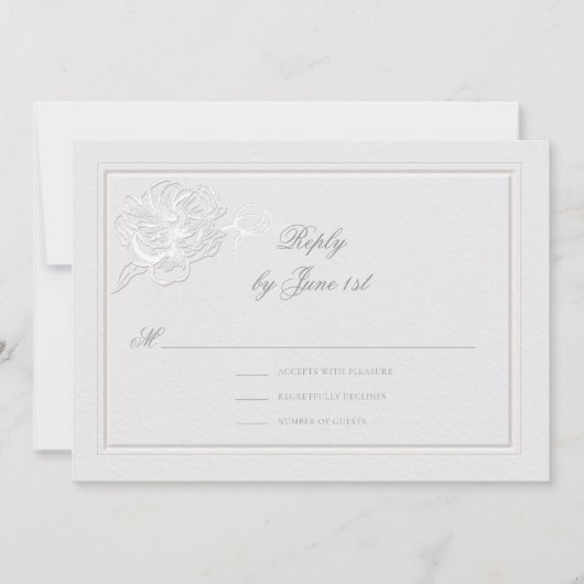 牡丹モダンフォーマルエレガントアイボリー結婚反応 (正面)