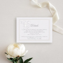 牡丹モダンフォーマルエレガントアイボリー結婚詳細 エンクロージャーカード