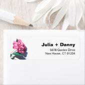 牡丹モダン花差出人住所ラベル ラベル (インサイチュ)
