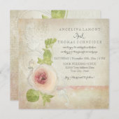 牡丹ラヌンキュラス美エレガントしいフローラヴィンテージ 招待状 (正面/裏面)