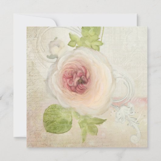 牡丹ラヌンキュラス美エレガントしいフローラヴィンテージ 招待状 (裏面)