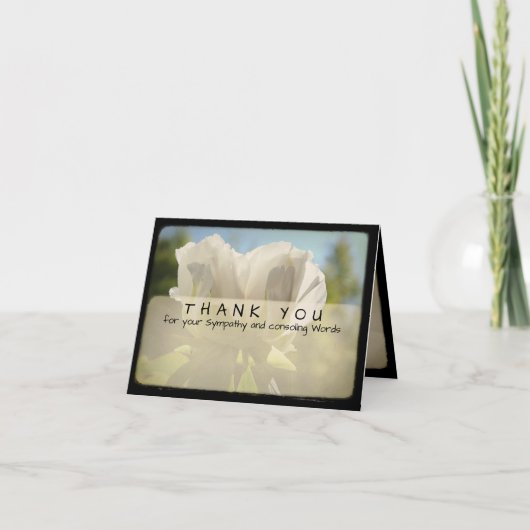 牡丹ヴィンテージフォト悔やみや弔慰ありがとうノート4 サンキューカード (正面)