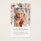 牡丹写真記念祈りの言葉カード (正面)