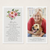 牡丹写真追悼式祈りの言葉カード (正面&裏面)
